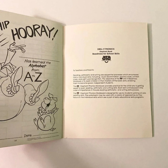 Vintage 1982 American  Teaching Aids Drill It Work Book School Skills Elmer - Picture 14 of 16